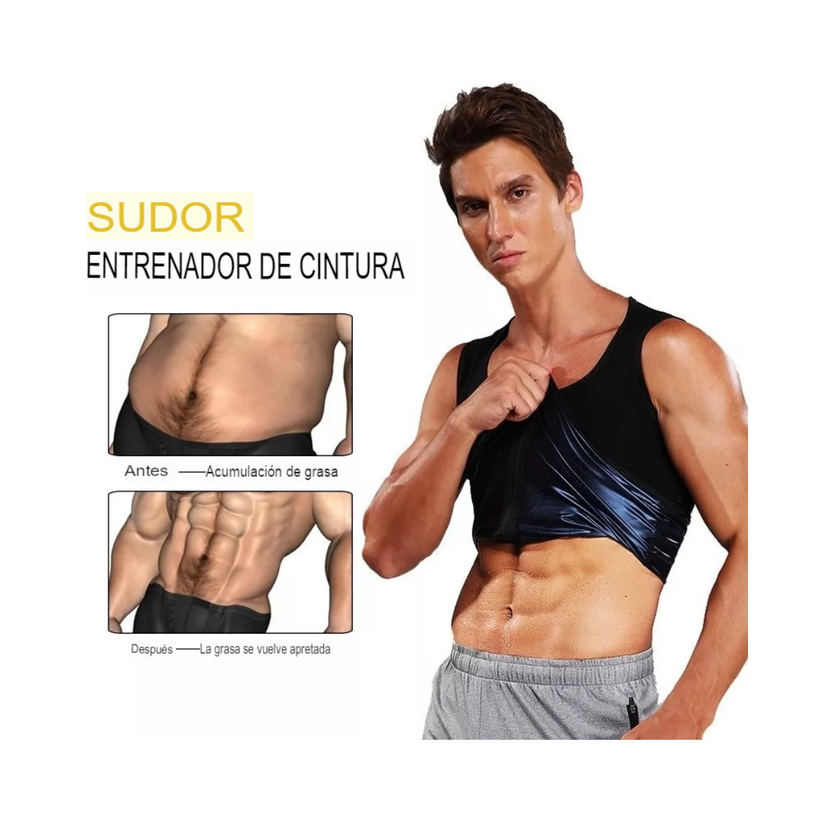 Faja Sauna Hombre Corrector de Postura Termico