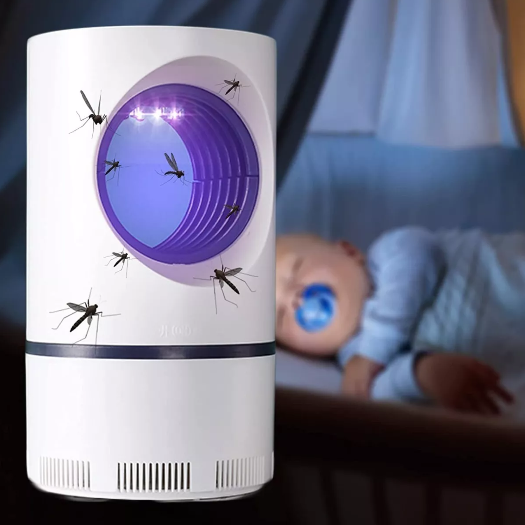 SleepZen Antimosquitos | Lámpara LED UV Atrapa Mosquitos Silenciosa