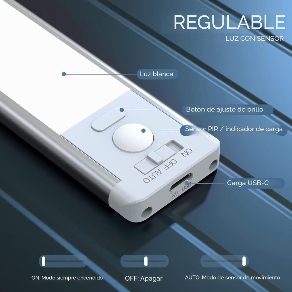 Sensor Barra de Luz LED XL — Recargable e Inalámbrica