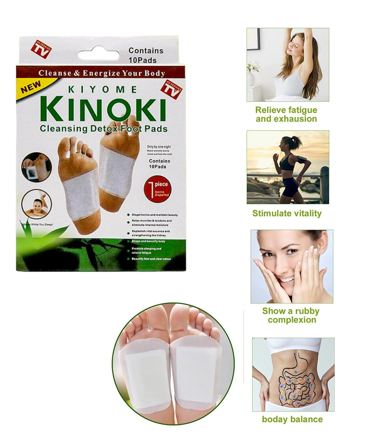 Pack 10 Parches Kinoki Desintoxicación